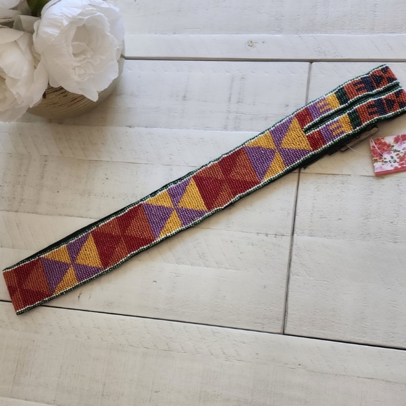 Anthropologie RAJ vintage Y2K Hand Beaded Belt NWT! Size 38 - Picture 5 of 8